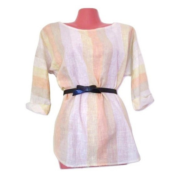 1980s vintage boho top size medium large shirt - Picture 2 of 5